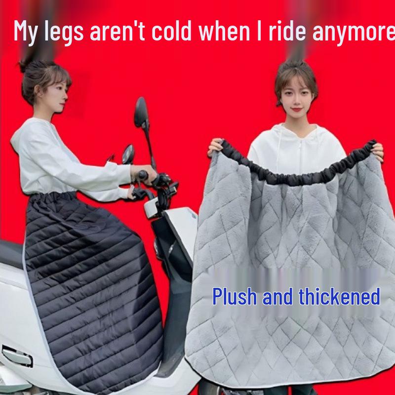 Windproof Electric Bike Skirt: Fleece Lined, Waterproof, Winter-Ready Leg Warmers