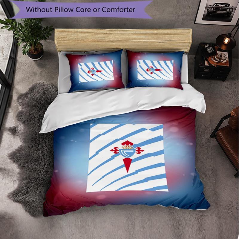 Celta Vigo FC Themed Bedding 3Pcs Duvet Cover Set Decorative Bed Linen For Teen Room Home Decoration