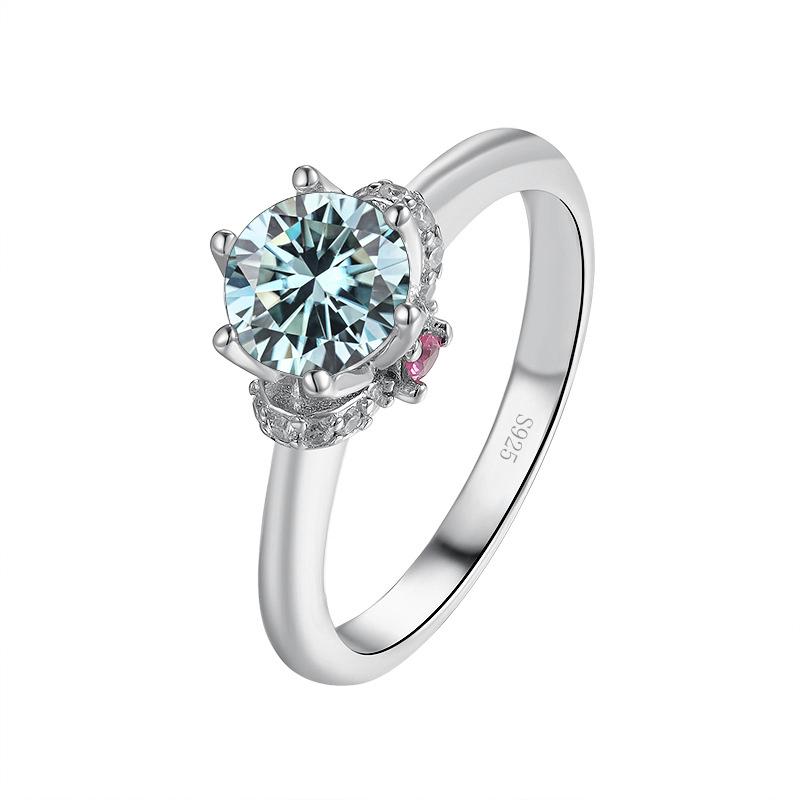 Bague Ringen Mosang Diamond Ring With Six Claws For Women With Eight Hearts And Eight Arrows Moissanite Classic