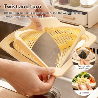 Triangular Magnetic Sink Strainer Basket Punch Free Corner Drain Filter Kitchen Food Waste Catcher for Draining & Storage