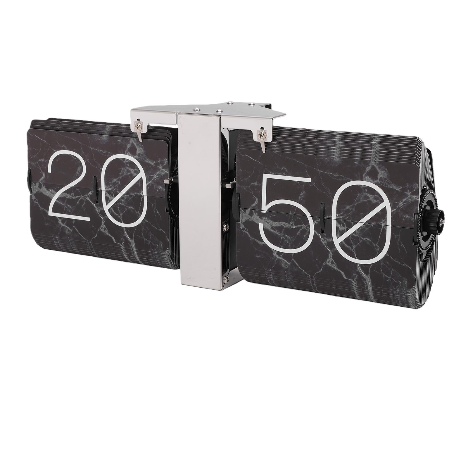 

Flip Clock 24 Hours Mechanical Automatic Page Turning Large Number Flip Desk Clock for Home Office Decor Type 1