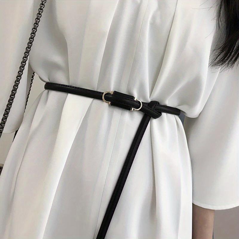 Stylish Knotted No Hole Women's Soft Leather Versatile Fashion Belt For Sweaters And Jeans