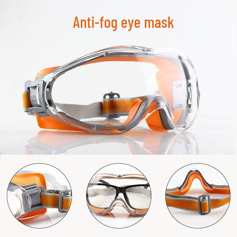 High-Definition Anti-Fog Silicone Goggles - Orange Dustproof Riding Eye Protection