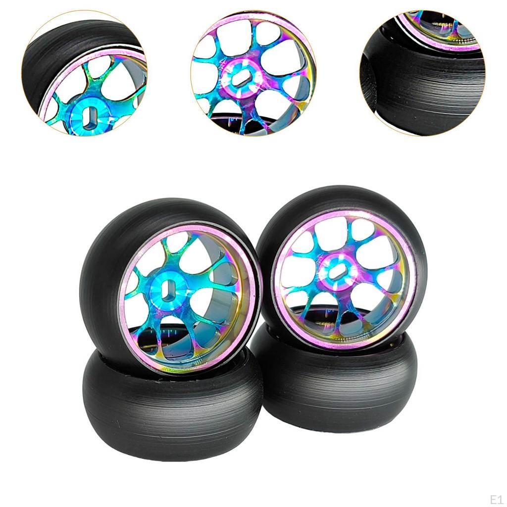 4x RC Drift Wheel Hub Tires Set Spare Wear Resist Professional Car Accessory for P929 RM03