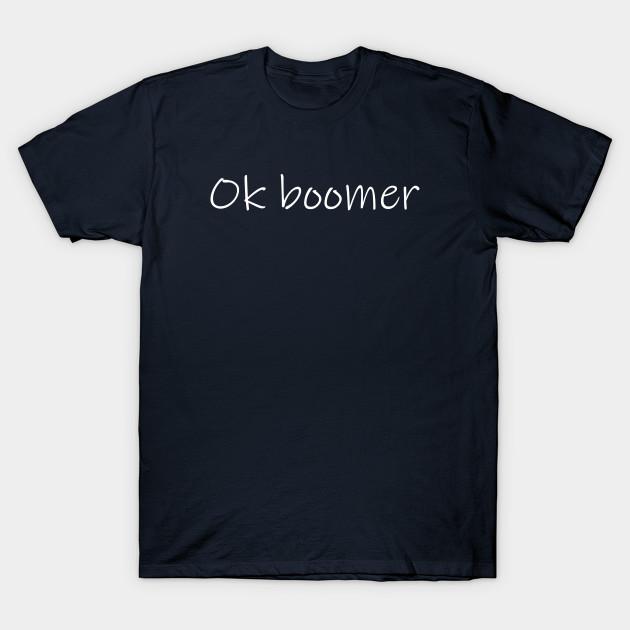 

Men Black Print T-shirt Ok Boomer No-Cut Transfer Paper Print Cotton Tshirt M Темно-синій