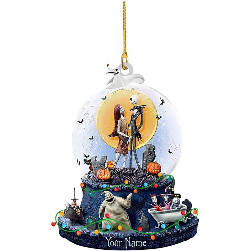 Nightmare Before Christmas Jack Sally Xmas Tree Acrylic Pendant Decoration