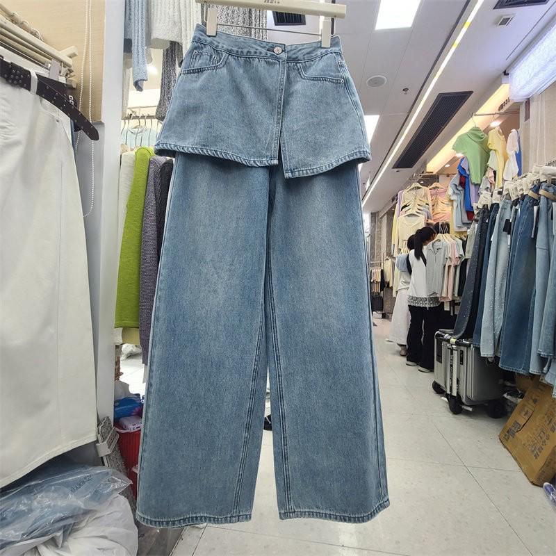 

2026 Spring Women s Fashion High-Waist Slimming Wide-Leg Jeans XL