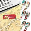 120 Stück mehrfarbige Frohe Weihnachten Aufkleber 7,6*2,5cm Cartoon Weihnachtsmann Schneemann Verpackungsaufkleber Paketdekoration DIY Zubehör