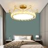 Modern simple new crystal crown chandelier bedroom lamp living room study master bedroom light luxury crown chandelier lamp