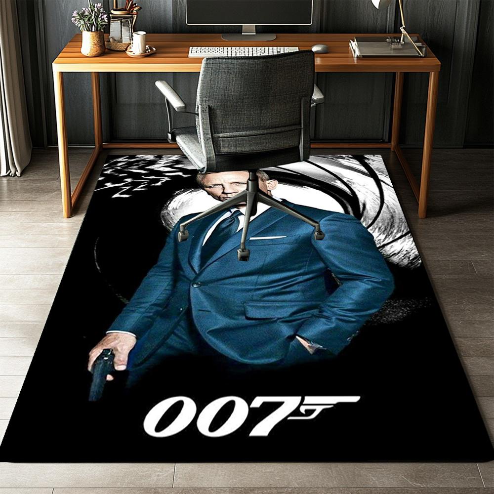 007 James Bond Printed Carpet,Rug,for Office Chair Living Room Bedroom Kitchen Room Decor Gifts.