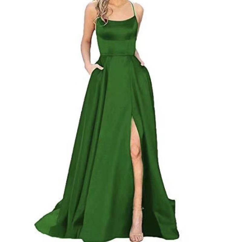 Solid color bridesmaid dress long dress thin off shoulder girlfriend fashion bridesmaid evening dress