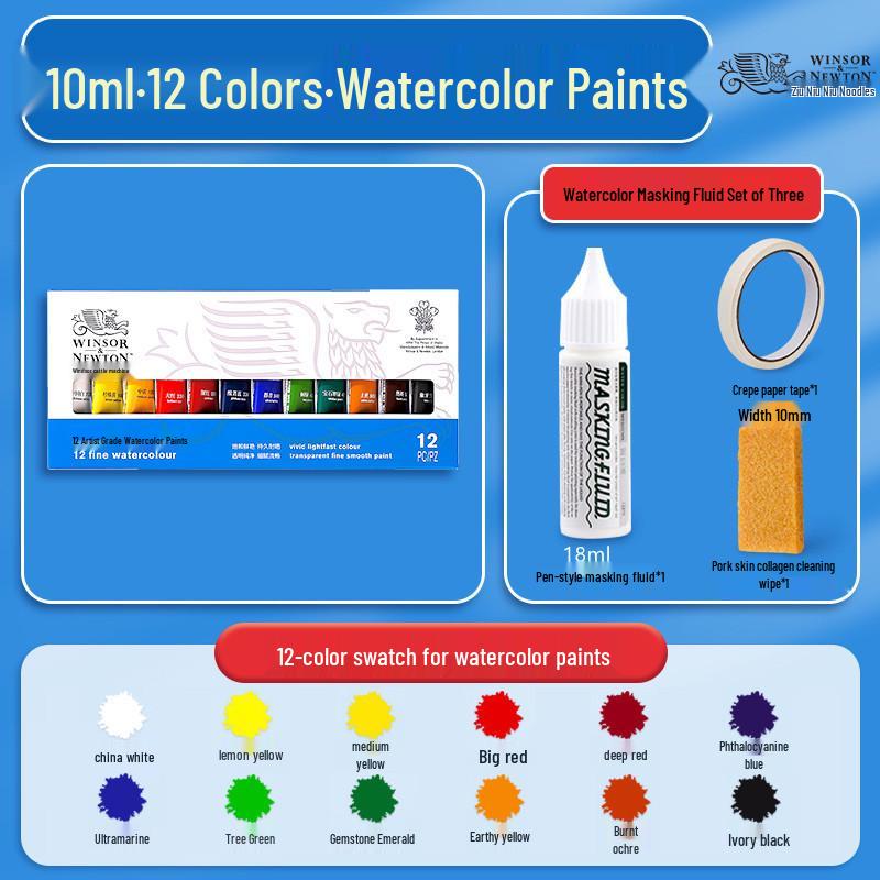 Winsor & Newton 24-kleuren aquarelverfset, 10 ml - Ideaal voor kinderen & studenten