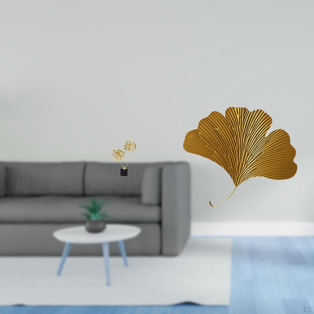 Iron Ginkgo Figurine Sculpture Artwork Collectible Tabletop Ornament for Desk Cabinet Indoor