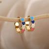 Stainless Steel Irregular Heart Texture Stud Earring for Women Gold Heart Wedding Aesthetic Earring Jewelry Accessories