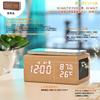Alarm Clock with QI Wireless Charger, Stylish LED Desk Clock, Eco-Friendly Digital Clock, Bluetooth Speaker, Android/iPhone Charger (Compatible with i