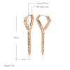 New  Rose Gold Long Earrings For Women Girl Fashion Geometric Natural Zircon Drop Earring High Quality Daily Jewelry