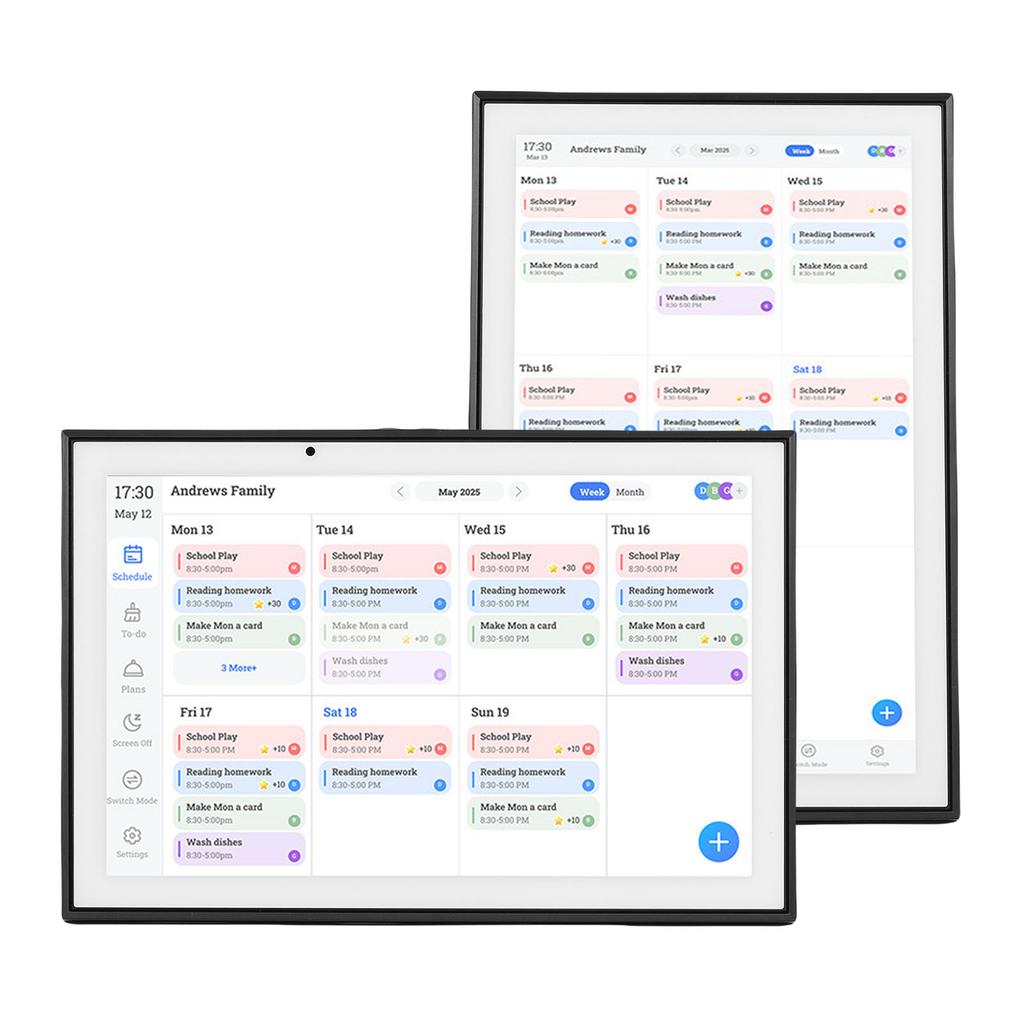 10,1 Zoll Digitaler Kalender   HD   Smarter Familienplaner mit Aufgabenplaner Essensplaner Sternepunkte Foto F e
