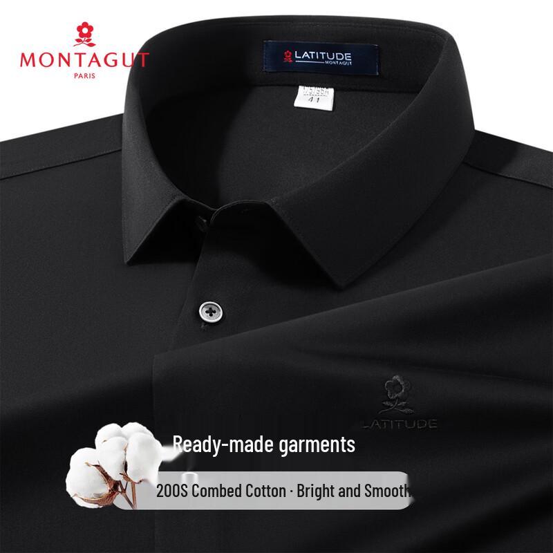 MONTAGUT Men s 200S Combed Cotton Wrinkle-Free Long Sleeve Shirt