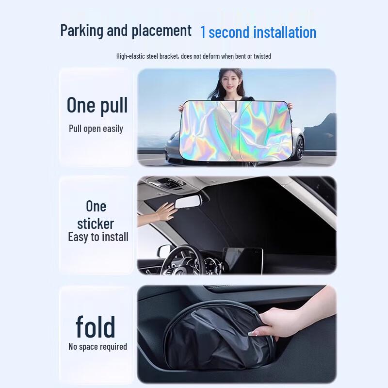 Car Windshield Sunshade: Protects & Moisturizes Interior, Shields Dashboard, Ensures Privacy. Ideal for Summer Use.