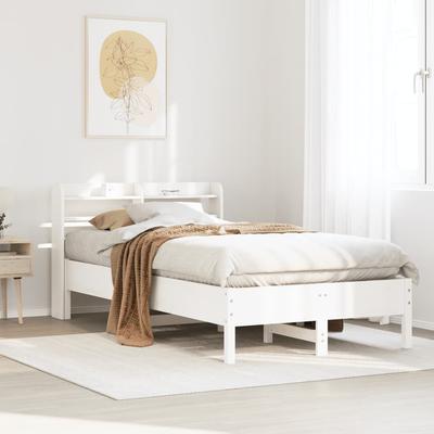 Vidaxl Rama Łóżka Bez Materaca, Biała, 90X200 Cm, Lite Drewno Sosnowe