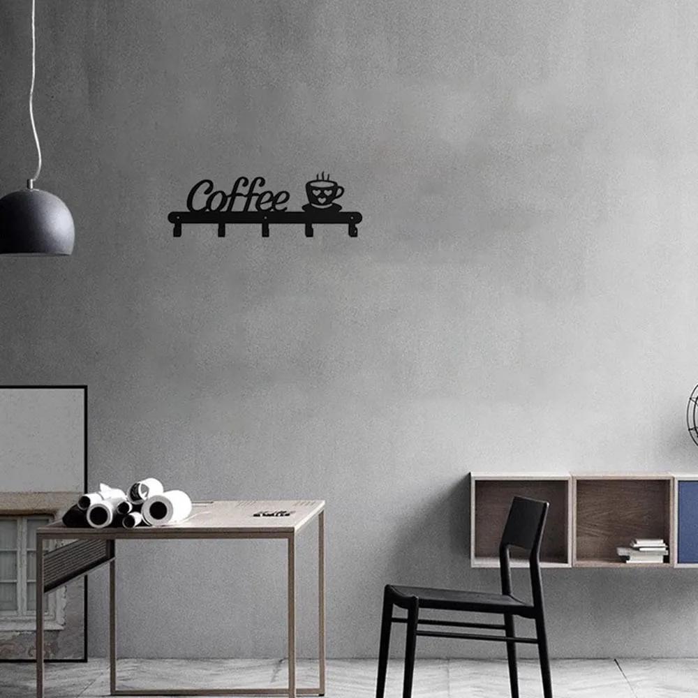 1 Stück Kaffeetassenständer aus Metall für die Wand: Stilvoller Wandhalter mit Kaffeetassenhaken und vielseitigen Kleiderbügeln