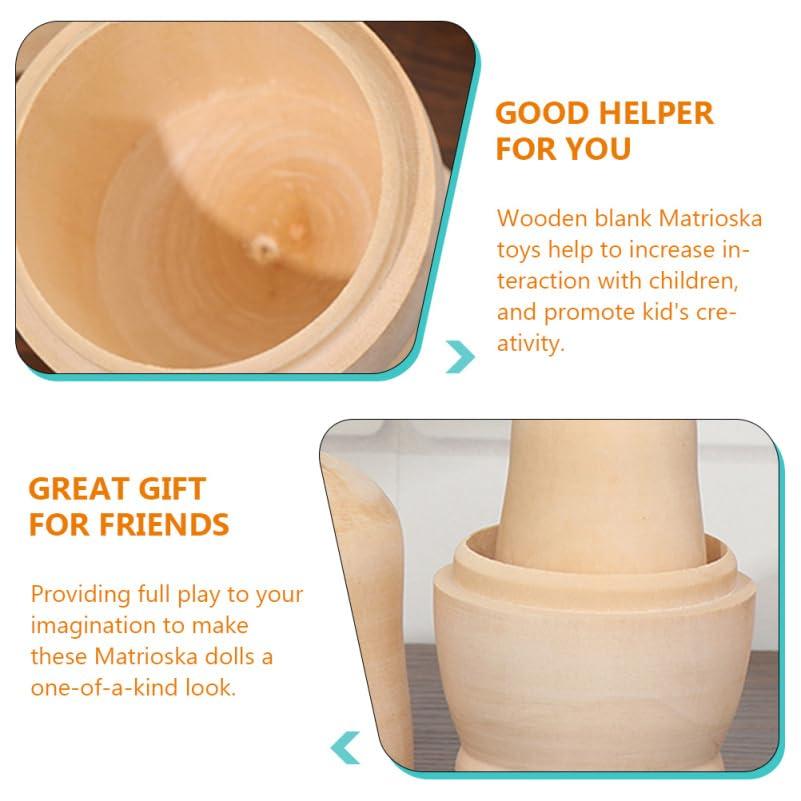 Iplusmile Matryoshka Set of 3 Plain Unpainted Wooden Nesting Wooden Handmade DIY Painting Educational Russian Decorative Gift 3 Sizes Dolls, Kit, Kit,