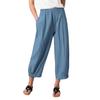 New Women's High Waist Cotton Linen Harem Pants, Loose Wide Leg Cropped Trousers for Women, European American Style