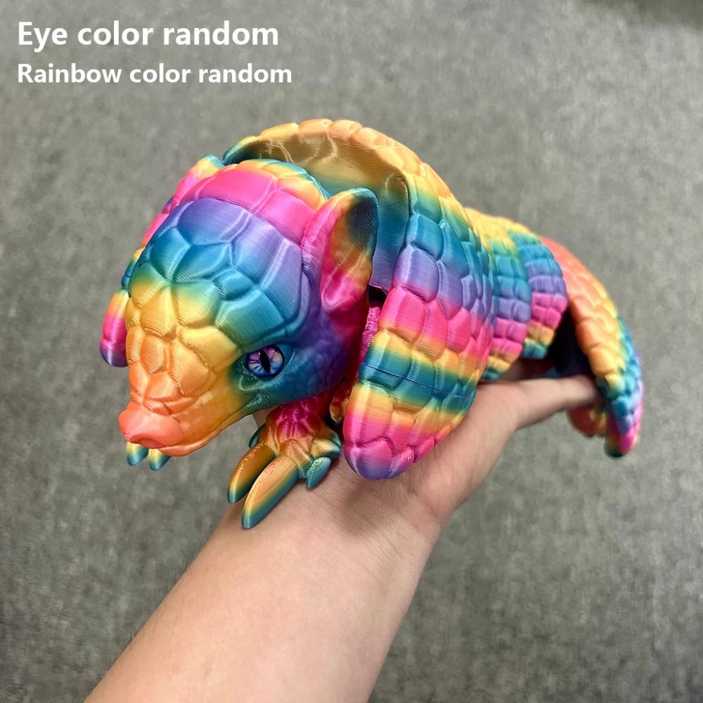 3D Printed Pangolin Statue, Fidget Action Figures for Home Office Desk Decor, Flexible 3D Printed Animal, 32Cm/12.6In,16Cm/6.3In