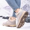 TUINANLE Couple Outdoor Hiking Shoes Warm Plush Flat Lace Breathable Soft Sole Low-top Boots Unisex Camping
