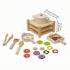 Wooden Play Kitchen Rounded Shapes Cooking Set FoodShaped RolePlay