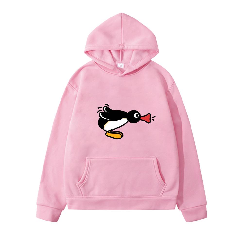 Cute Pingu boys/girls Cartoon Print Hoodies Kids Clothes Winter Warm Long Sleeve Sweatshirts Children's Anime Hooded Funny Tops Cute pullover