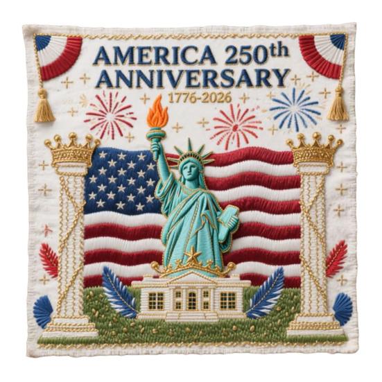 USA 250-årsjubileum Broderisett DIY Nålbinding Nybegynner Patriotisk Minne Broderimønster Suvenirgave for Nybegynnere Veteraner Militære