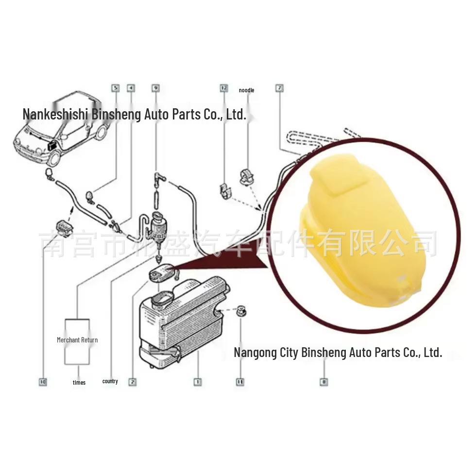 Washer Fluid Reservoir Cap for Renault Nissan Sylphy, Teana, Qashqai - 8200226894