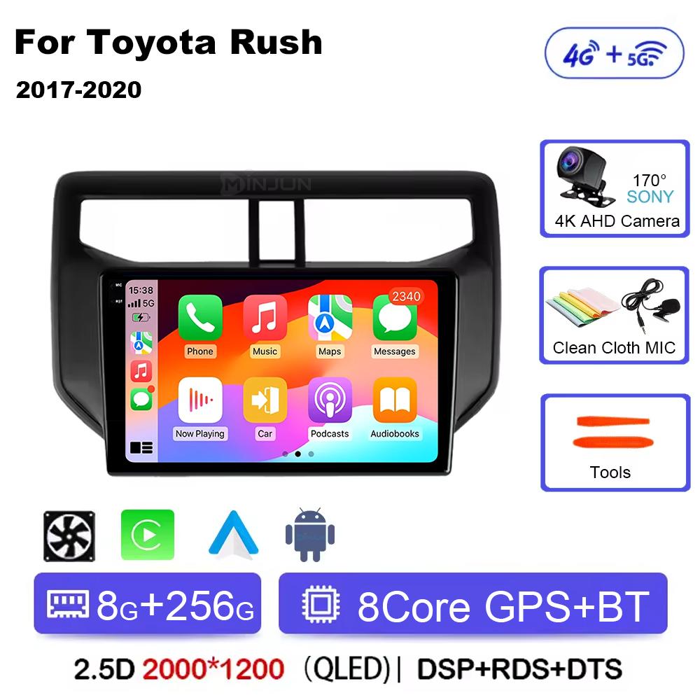Android14 Car Radio For Toyota Rush Daihatsu Terios 2017 2018 2019 2020 Carplay Auto Player GPS Stereo WIFI+4G 360 Camera BT DSP
