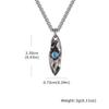 Punk Retro Wishing Stone Necklaces for Men,Trendy Blue Zircon Irregular Pendant Necklace,Vintage Ethnic Amulet Jewelry Gifts