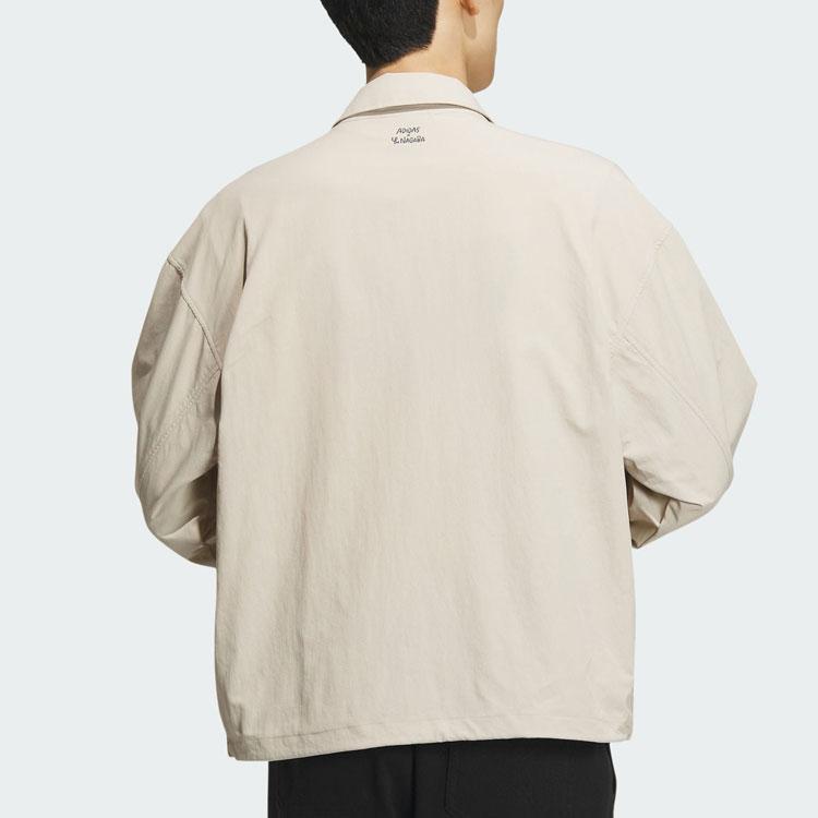 Adidas Originals X Changchangxiong Collaboration Nagaba Sportswear Ss23 Flap Pocket Logo Zipper Collar Jacket Men Jacket Beige IS0643