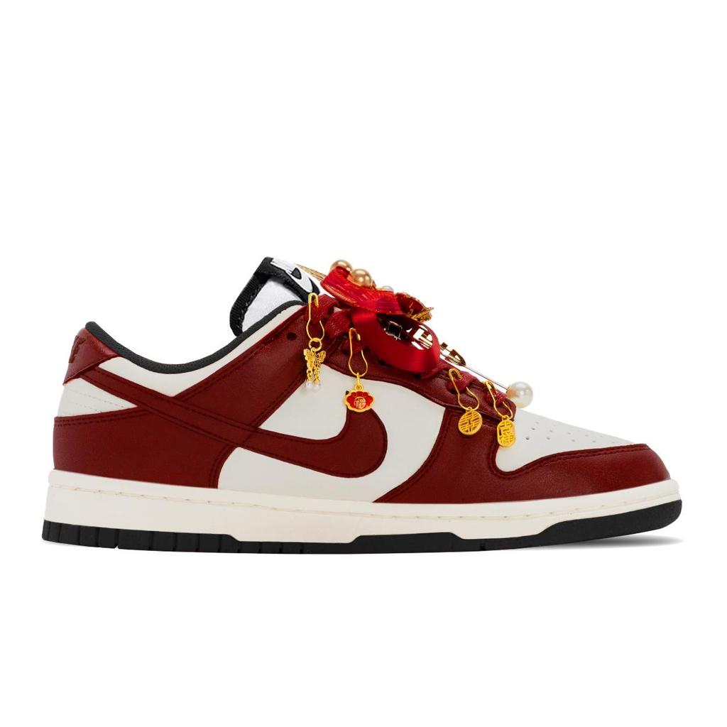 Nike Dunk Skateboard Shoes Unisex Low top Burgundy DD1503-101(Team1993-)