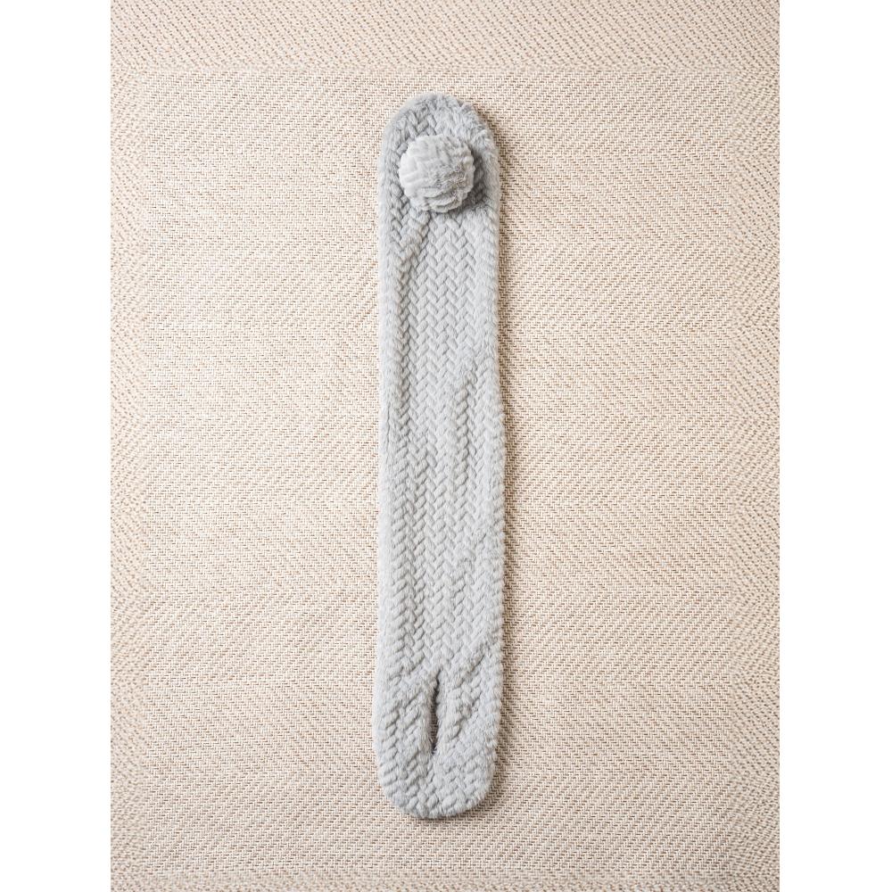 Daiso Mini Woven Fur Drop Shawl Grey