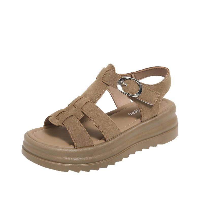 Stepping on shit Roman sandals women's 2025 new versatile and comfortable summer outer wear thick-soled soft-soled beach shoes women