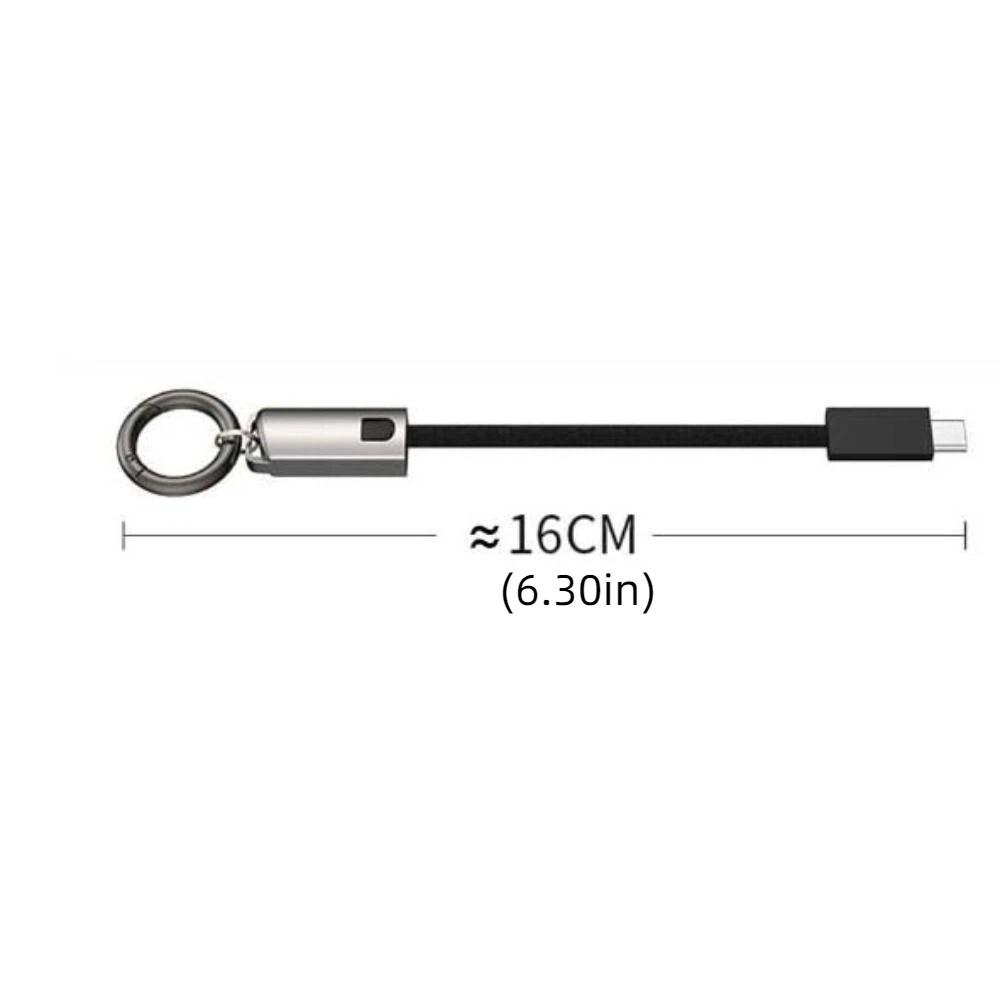 TPE Type C TO Type C Cable Keychain Mini Key Chain Charger Cord  Mobile Phone Charge
