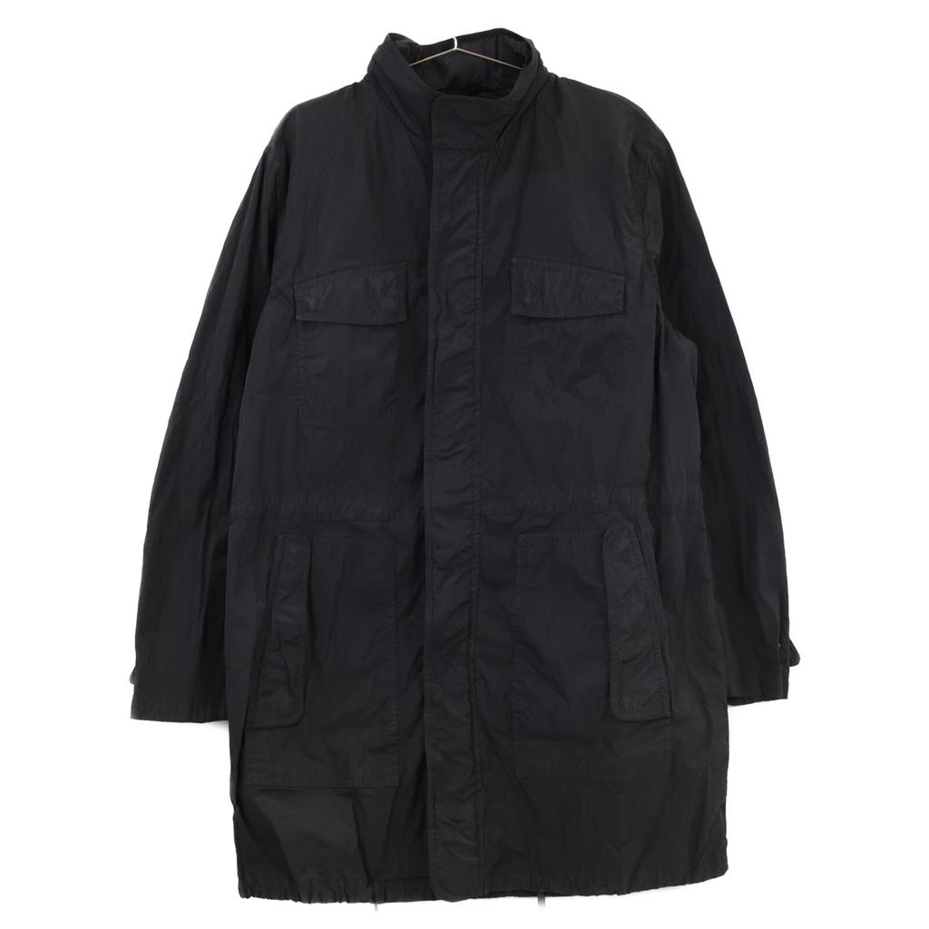 ZEGNA Black nylon military coat coat 52 blackUsed