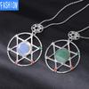 Yönlü Kristal Taş David'in Yıldızı David'in Kalkanı Altı Sivri Yıldız Çift Katmanlı Elmas Kolye Kolye Erkekler Ve Kadınlar Için