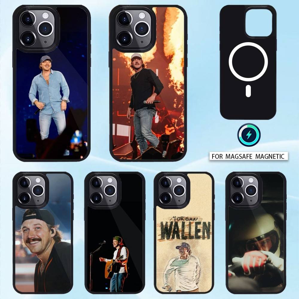 M-Morgan W-Wallen Country Music Phone Case Magnetic For iPhone17 16 15 14 13 12 Pro Max For Magsafe Wireless Charging Cover