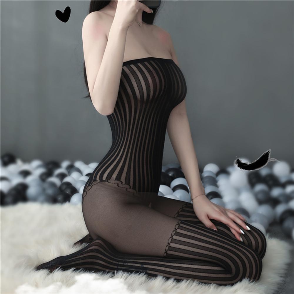 

Новые Babydoll Stripe Прозрачные Девушки Женщины Чулки Нижнее Белье Колготки