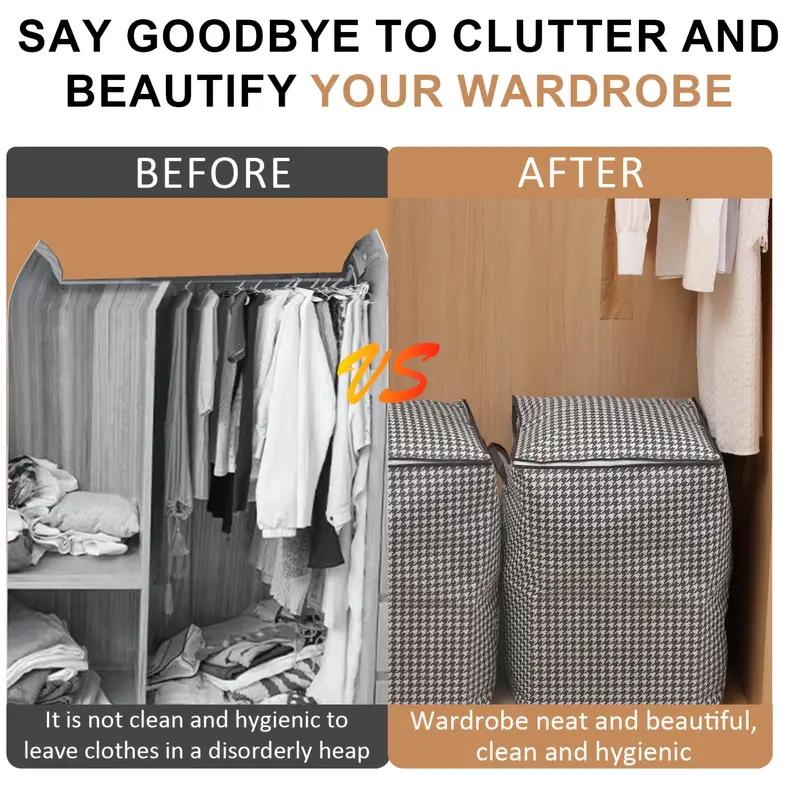 Large Capacity Storage Bags Foldable Clothes Storage Box Closet Organization Under-Bed Storage Closet