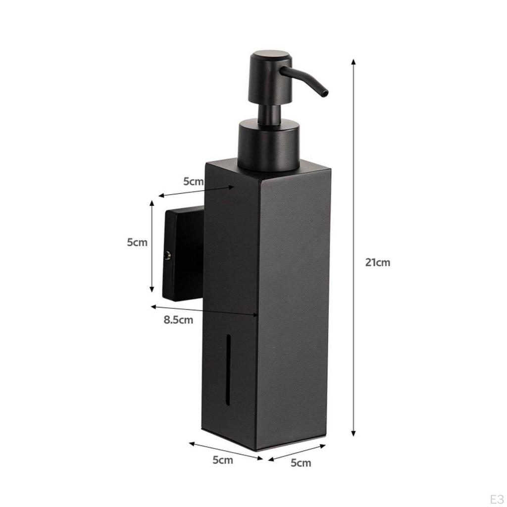 Wall Mounted Soap Dispenser Manual Hand Pump Refillable Shower Gel Container for Hotel, Office,