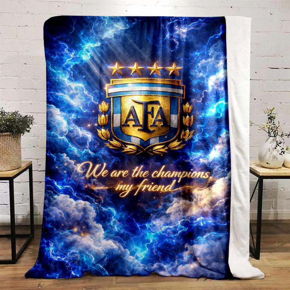 AFA Logo Blue Lightning Set Designed Flannel Blanket for Bedroom, Living Room, Sofa, and Nap