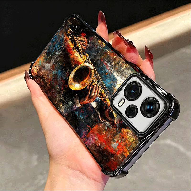 Saxophone Instrument Music Soft Phone Case For Xiaomi Poco X7 X8 Pro Max X6 X5 X3 F8 Ultra F7 M8 M7 M5S Redmi 15C 15A 15 14C 13C
