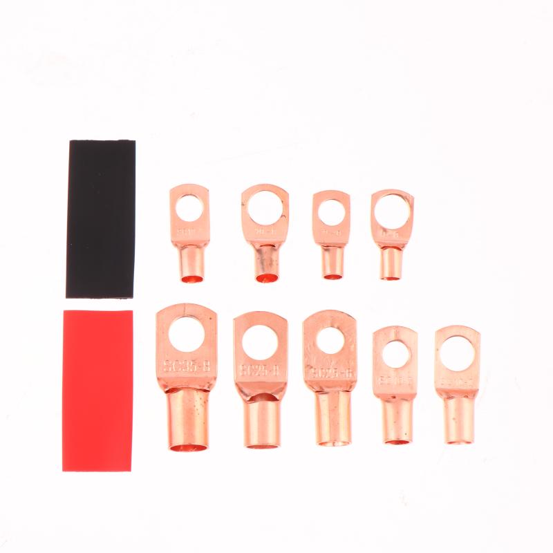 60/100/130Pcs Awg 4 6 8 10 12 Ring Lug Kit With Shrink Tubing 50 Battery Cable Lugs With Shrink Copper Terminal Connectors