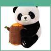 Plush Panda Toy With Bamboo And Tree Stump Design For Kids And Giftgiving